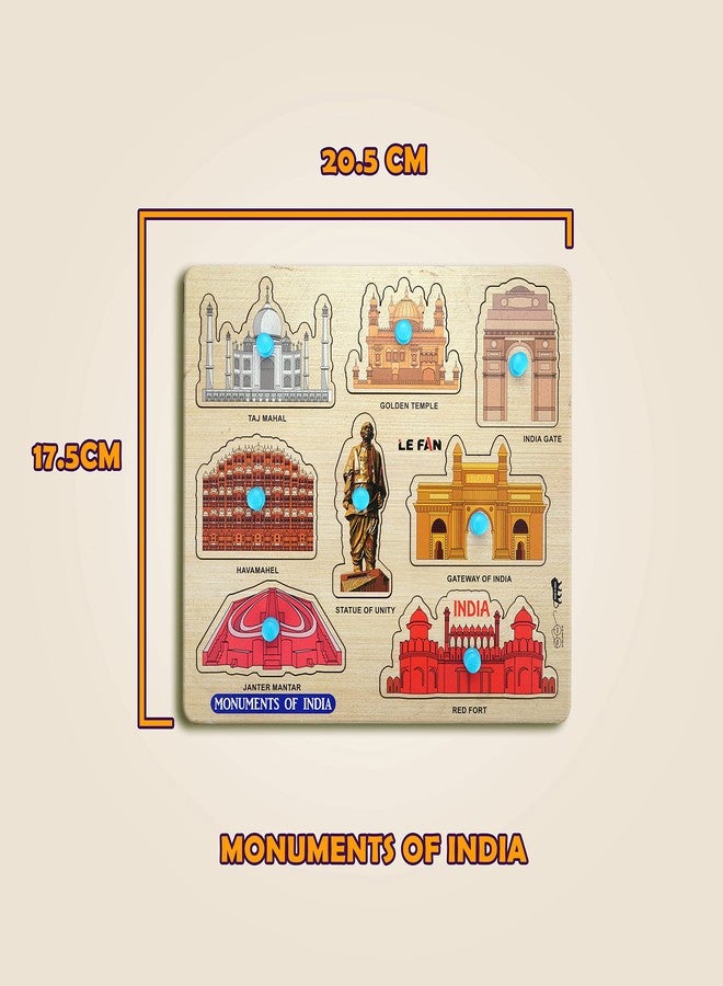 Lefan مجموعة ألغاز الصور المقطوعة التعليمية للأطفال من ليفان®، مناسبة للكبار والصغار، تتضمن قطعتين من حيوانات ومعالم الهند. - Image 3